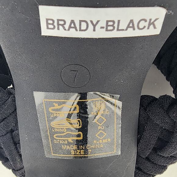 Azalea Wang Heels Women 7 Brady Black Braided Strap Square Heel Toe Post EUC - Picture 10 of 10